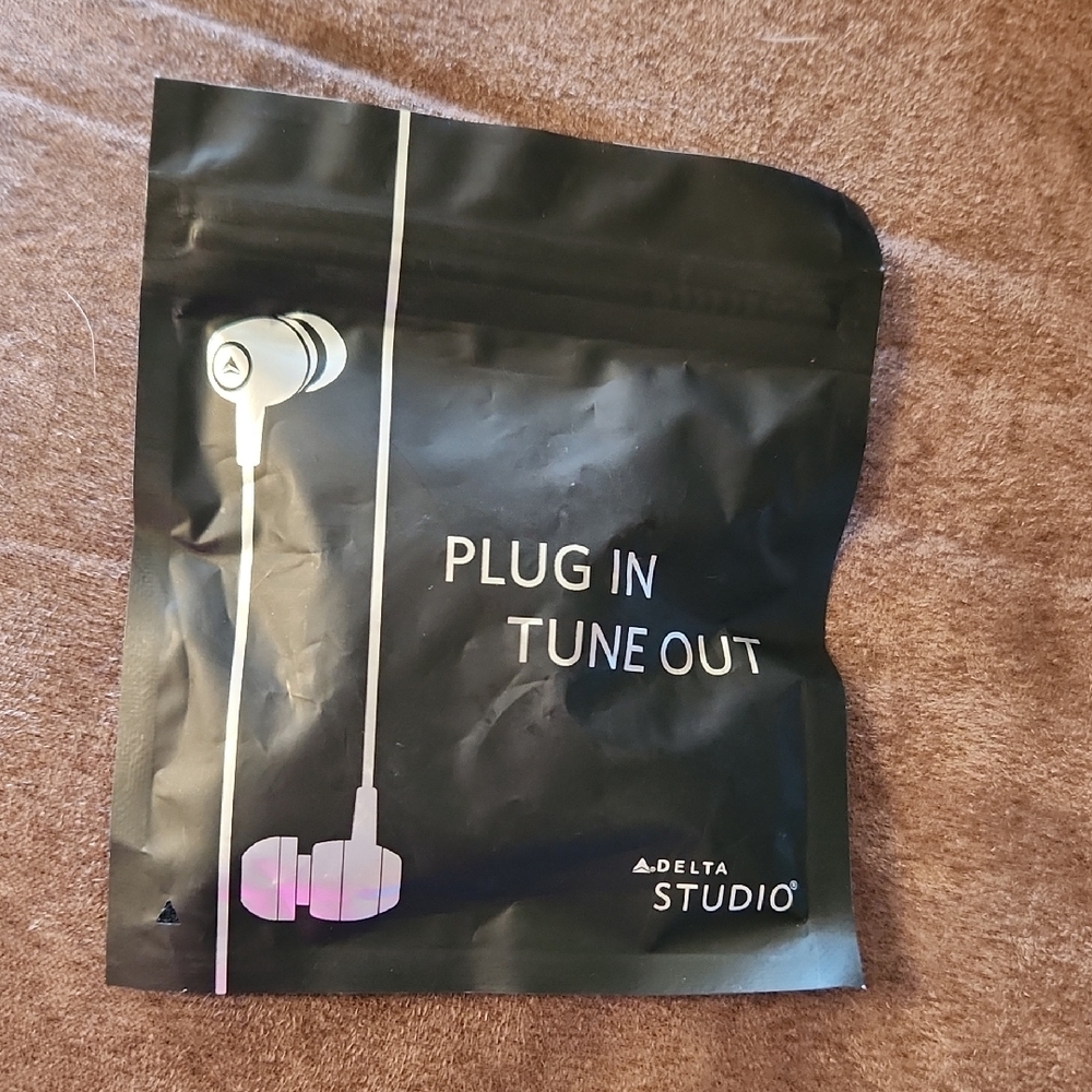 Delta Studio Black and Silver Earbud Headphones